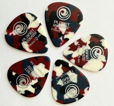 Paquete de 5 selecciones de guitarra Planet Waves celuloide multicolor extra pesadas X pesadas 1,25 mm Foto 1 de 2