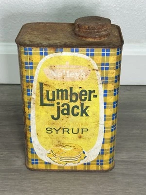 Vintage 1960s Nalley’s Lumberjack Syrup Tin 64 Oz. Empty - RARE - Image 1 of 4