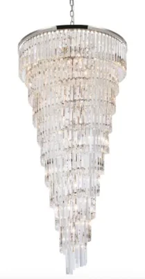 NEW Restoration Hardware Helix STYLE Crystal Tier Chandelier Foyer High Ceiling - Image 1 of 2