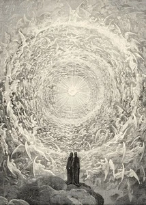 Dante and Beatrice Gaze upon Heaven Paradiso Canto 31 Engraving Art Print CANVAS - Picture 1 of 3