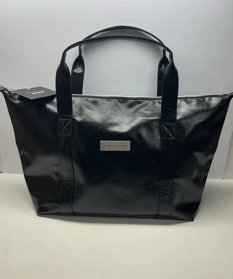 Bolso de viaje John Varvatos imitación cuero para hombre fin de semana gimnasio - negro NUEVO Foto 1 de 4