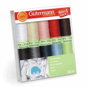 Gutermann Top Stitch Thread Set - 10x 30m Reels Mix Colours - Extra Strong - Picture 1 of 1