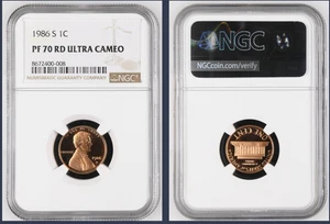 1986-S Lincoln Memorial Cent NGC PF70 RED ULTRA CAMEO - TOP GRADE =Rare & Scarce - Picture 1 of 1