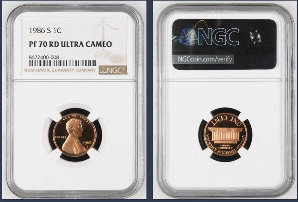 1986-S Lincoln Memorial Cent NGC PF70 RED ULTRA CAMEO - TOP GRADE =Rare & Scarce - Image 1 of 1
