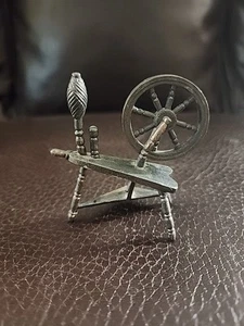 VTG 1976 Durham Industries Diecast Metal Dollhouse Furniture #18 Spinning Wheel - Picture 1 of 5