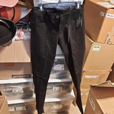 Etiqueta nueva! Jean Farrah ajustado tiro medio negro talla 8 Foto 1 de 4