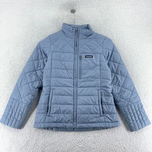 Patagonia Jacket Youth XL 14 Blue Quilted Full Zip Insulated Recycled Polyester - Picture 1 of 9