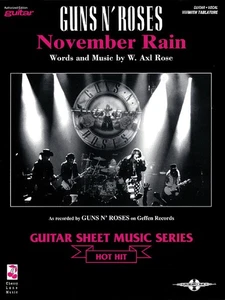 November Rain Guns N' Roses Guitar Tab Rock Sheet Music Note for Note - Picture 1 of 1