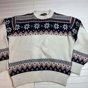Vintage John Blair Knitwear Wintuk Orlon Sweater Holiday Preppy Large - Picture 1 of 18