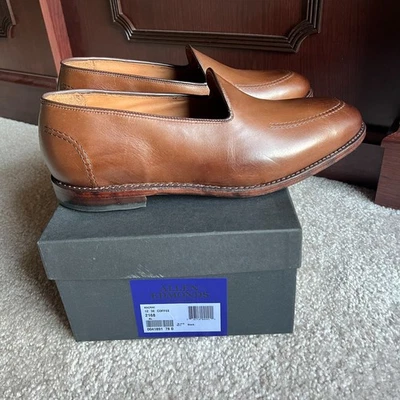 New Allen Edmonds Macrae Brown Leather Loafers Size 12 3E Wide Shoes Bench Welt - Image 1 of 4