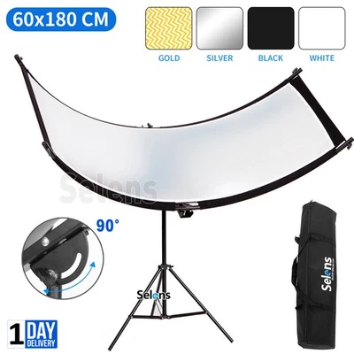 Photography Light Reflector Portrait Shape Curved Photo Lighting Diffuser Stand - Image 1 of 4