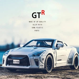 Nissan GTR 1:32 Metal Diecast Model Car Toy Collection Sound&Light Pullback Gift - Picture 1 of 16
