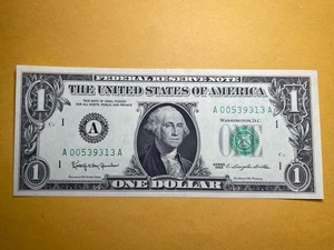 1963 A Serie 1 $ Federal Reserve Schein Boston - Stempelglanz knackiger Schein - Bild 1 von 8