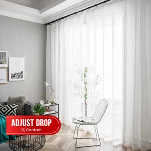 2 PCS Madison Sheer Pinch Pleat Curtains Easy Care Sheers Voile Window Drape - Picture 1 of 19