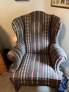 Queen Anne Style Upholstered Wing Chair