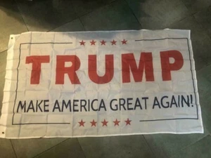 White Trump 3x5 Foot Flag Make America Great Again - Imagen 1 de 2
