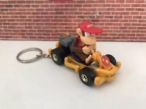 KEYCHAIN RING MARIOKART DIDDY KONG MARIO BROS GO KART AUTO KEYS FOB WHEEL NEW - Foto 1 di 2