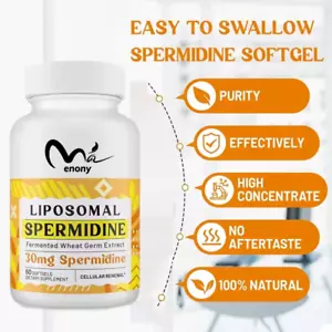 Spermidine 60 x 30mg Capsules Certified 99% Pure Anti Aging Supplement - Picture 1 of 3