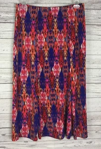 Susan Graver Skirt Women Petite SP Multicolor Pull On Stretch Elastic Waist Maxi - Picture 1 of 8