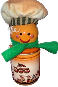 Gingerbread Man Chef Candle Jar Holiday Christmas Ceramic For Your Ease Only - Picture 1 of 8