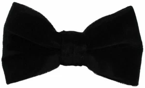 Michelsons of London Mens Velvet Bow Tie - Black - Picture 1 of 1