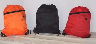 (3) Bolsas de mano rojas con cordón para gimnasio Paquete deportivo escolar Mochila de supervivencia Saco Día  Foto 1 de 4