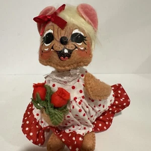 Muñeca ANNALEE 6" Novia Niña San Valentín Ratón Rosas Y Vestido Rojo/Blanco 2011 - Imagen 1 de 6