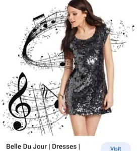 NWT Belle Du Jour Sequin Mini Dress Size Sm 🖤✨️ - Picture 1 of 11