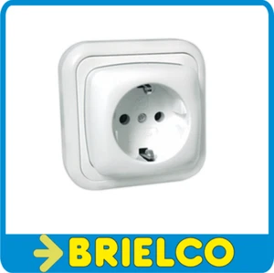 BASE DE RED ENCHUFE SCHUKO DE SUPERFICIE BLANCO 80X80X40MM TOMA DE TIERRA BD4194 - Foto 1 di 1
