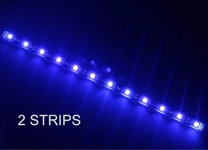 TIRAS LED AZUL 12" 5050 SMD 2 TIRAS SE ADAPTA A TODOS LOS COCHES TOTAL DE 24 LEDS - Imagen 1 de 3