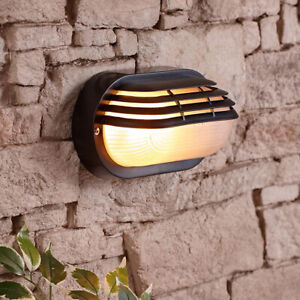 CGC Black Oval Eyelid Wall Ceiling Weatherproof Indoor Outdoor Light Security
