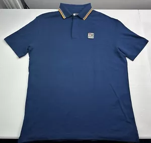Z Zegna Techmerino Blue Wool Pique Polo T-Shirt Embroidered Logo - Picture 1 of 11