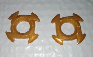 LEGO RING 4X4 W/ 2X2 HOLE &4 ARROW ENDS (2 PC) dark gold 98341!! free ship - Picture 1 of 1