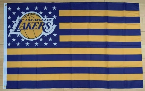 Los Angeles Lakers Stars & Stripes 3x5 ft Flag NBA LA Cover
