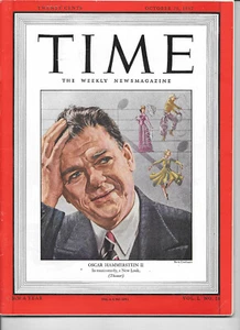 OCTOBER 20, 1947 TIME MAGAZINE - OSCAR HAMMERSTEIN II - NO LABEL - Picture 1 of 1