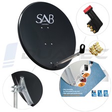 SAB wie Octagon SAT Schüssel 120cm Spiegel Antenne Anlage + Quad LNB 4Teilnehmer