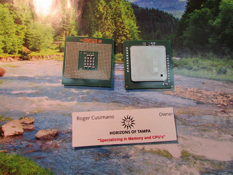 PAIR - Intel Xeon CPU Processor 3.4GHz 1MB Cache 800MHz Socket 604 SL7PG - Image 1 of 1