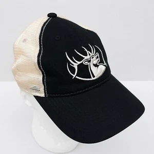 RMEF Rocky Mountain Elk Foundation Team Snapback Black Tan  Mesh Trucker Cap Hat - Picture 1 of 9