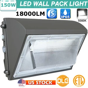 LED Wall Pack Light with Dusk-to-Dawn Sensor 150W 5000K 18000LM, IP65 Waterproof - Picture 1 of 16