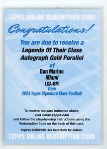 Dan Marino 2024 Topps Signature Class Legends Auto GOLD #/10 Redemption Dolphins - Bild 1 von 2