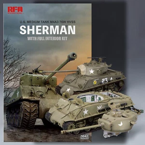 RYEFIELD MODELLE 1/35 M4A3 76W HVSS SHERMAN TANK 'VOLLSTÄNDIGER INNENRAUM' KIT 5042 - Bild 1 von 6