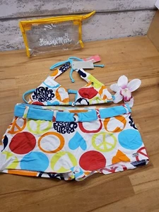 Banana Mond Badeanzug Set Bikini junges Mädchen Snoopy Peace weiß Alter 16 - Bild 1 von 3