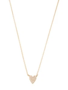 Oriana Collection Diamond Petite Heart Pendant Necklace 14K Gold Pave Gift New - Picture 1 of 9
