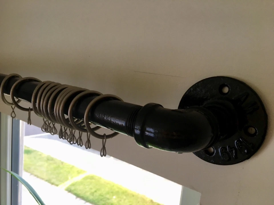 Curtain pole, curtail rail, industrial curtain rail, steampunk, vintage, curtain - Image 1 of 4