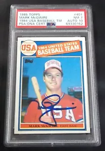 PSA NM 7 PSA DNA 10 Autógrafo Rc Mark Mcgwire Automático 1985 Topps #401 Firmado por Novato - Imagen 1 de 3