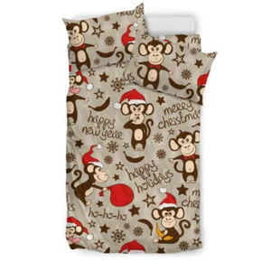 Monkey Christmas Pattern duvet cover - Picture 1 of 3