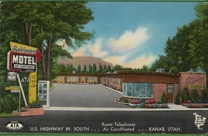Vintage Utah UT Postcard Robinson Motel US Hwy 89 Kanab - Picture 1 of 4