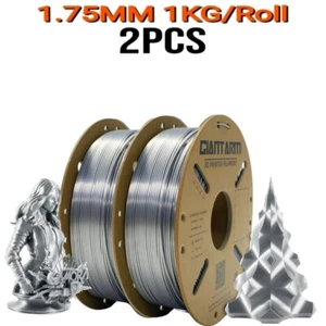 2KG GGIANTARM 3D Drucker Filament Seide PLA Silber 1.75mm 1kg Glatt glänzend DE - Photo 1/9