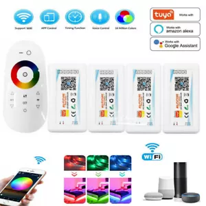 TUYA WiFi RF LED Strip Controller + 2.4G Touch Remote for 5050 RGB RGBW RGBCCT - Picture 1 of 16
