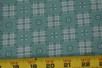 17" Long, Vintage, Green Checks & Plaid on Green Quilt Cotton, P718 - Image 1 of 4